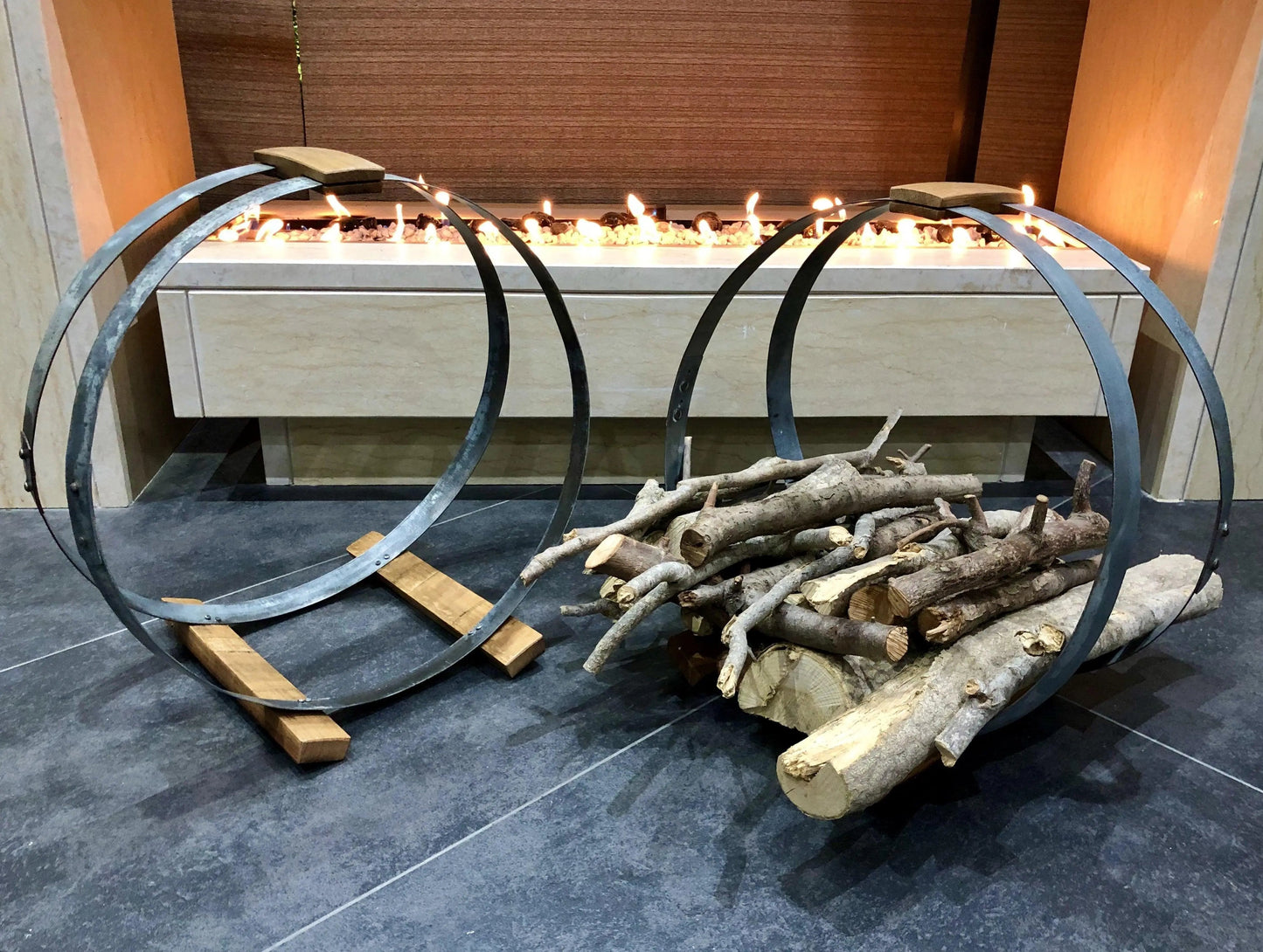 Wine Barrel Hoop Wood Baskets