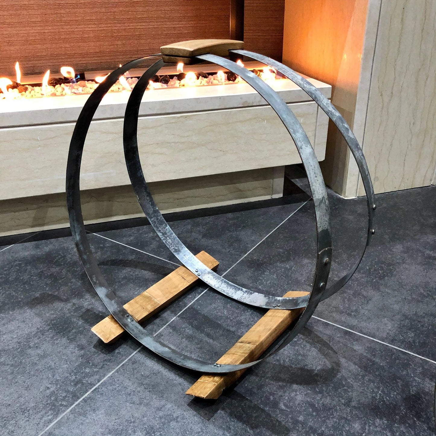 Wine Barrel Hoop Wood Baskets