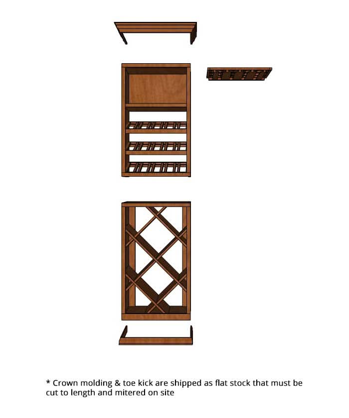 2 Foot Wine Cellar - 101 Bottle Capacity