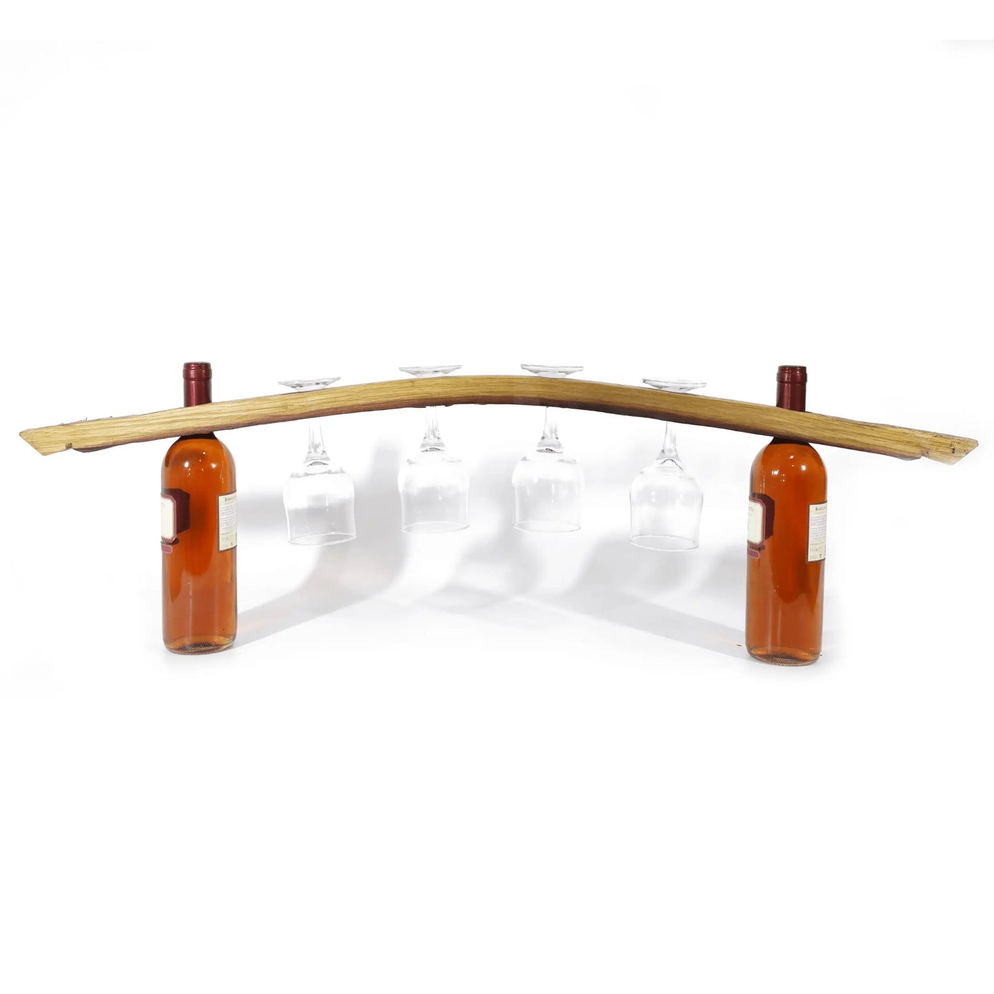Wine Barrel Stave 4-Glass Stemware Bridge Display
