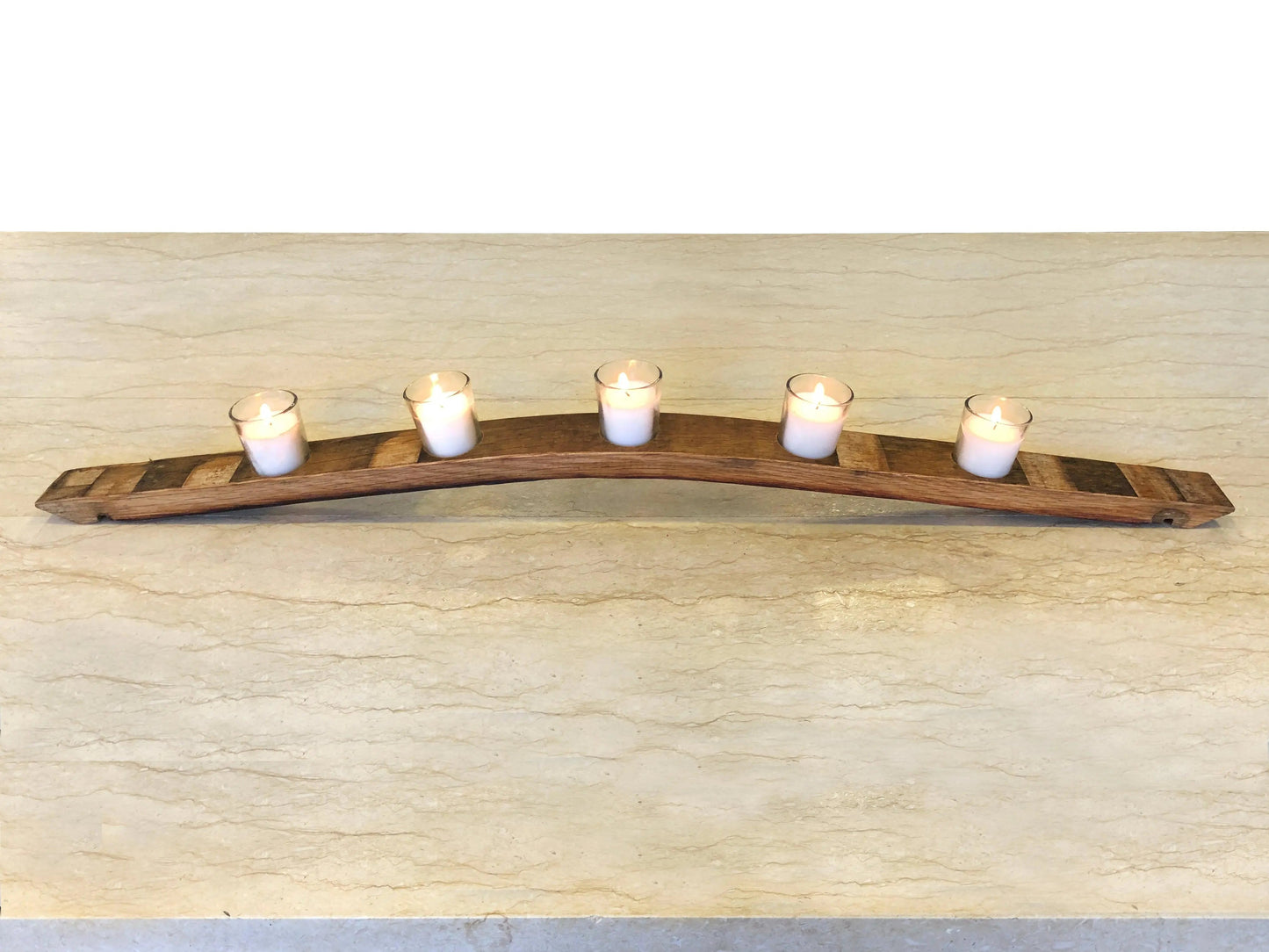 Whiskey Wine Barrel Stave Candle Holder