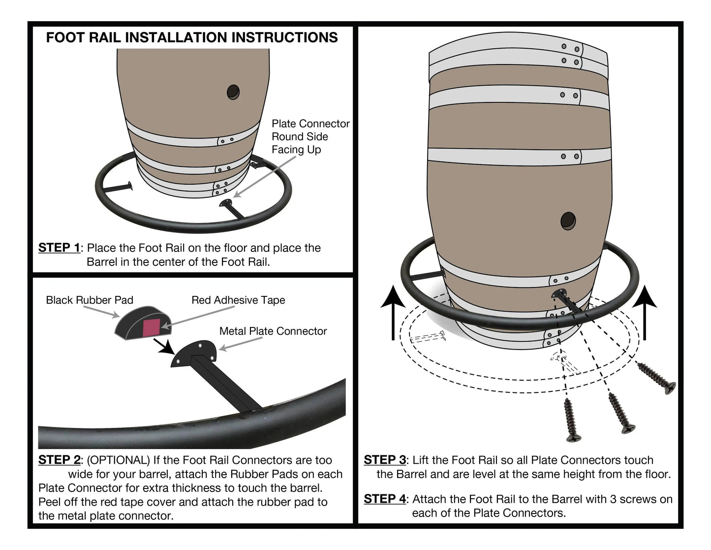 Whiskey and Wine Barrel Footrest