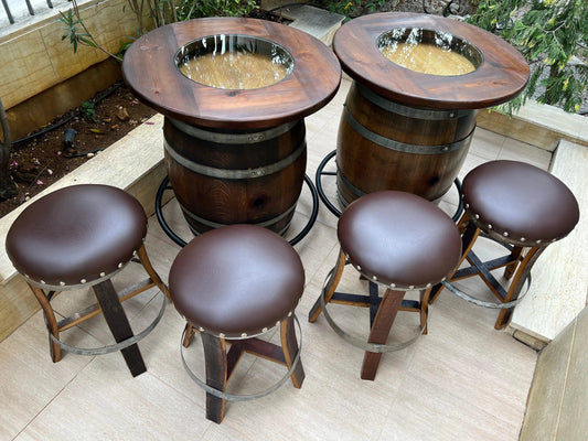 Double Oak Barrel Bistro Pub Table Set