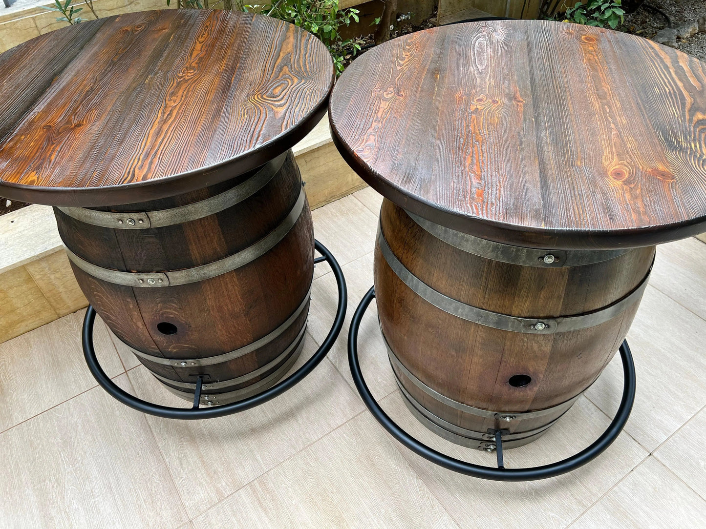 Double Oak Barrel Bistro Pub Table Set