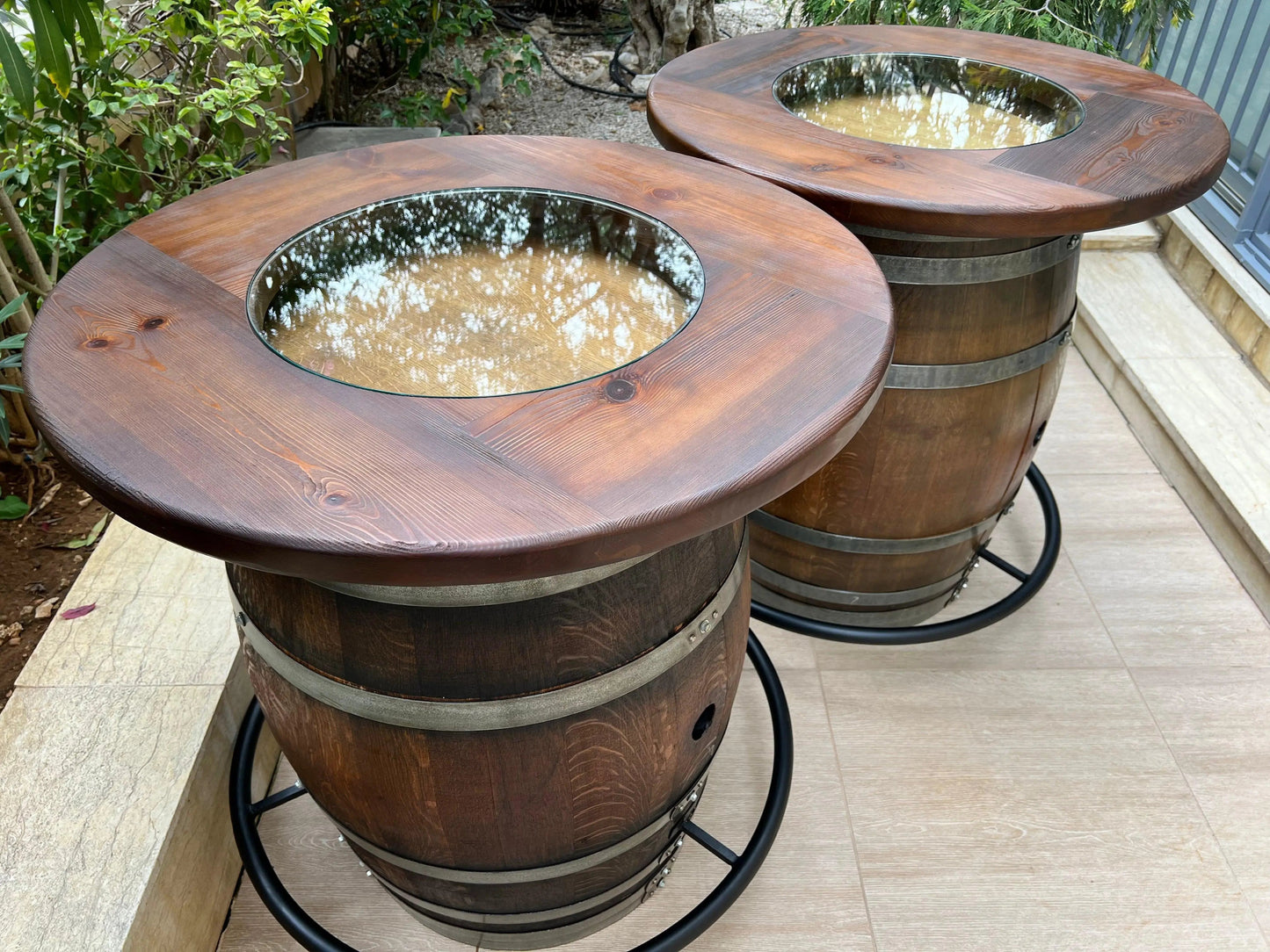 Double Oak Barrel Bistro Pub Table Set
