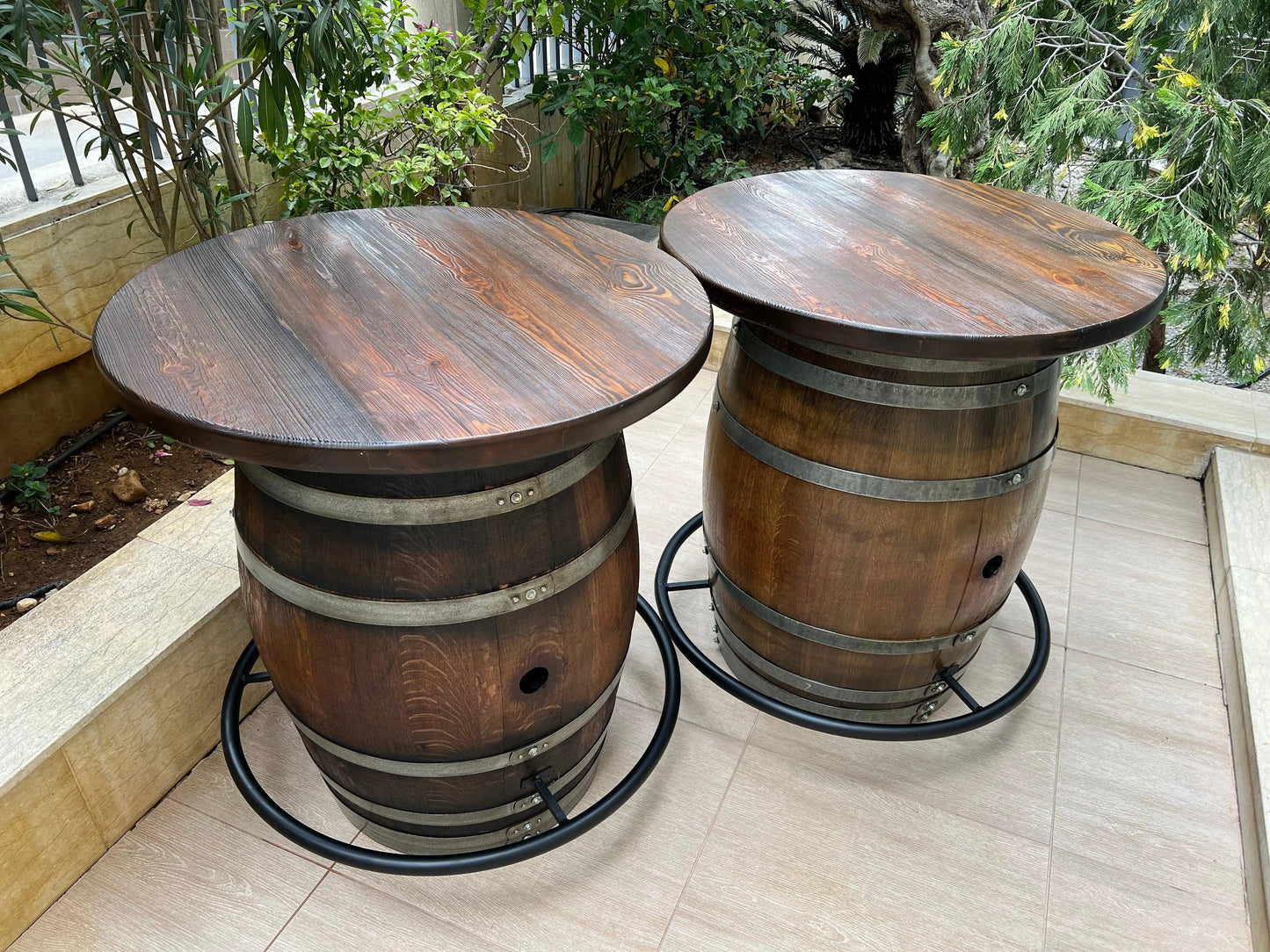 Double Oak Barrel Bistro Pub Table Set