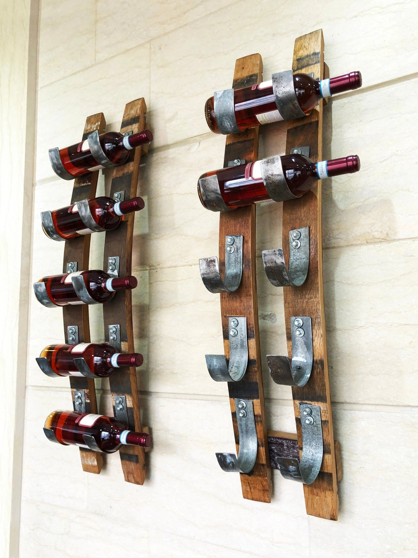 Whiskey & Wine Barrel Bar Set with Wine Rack