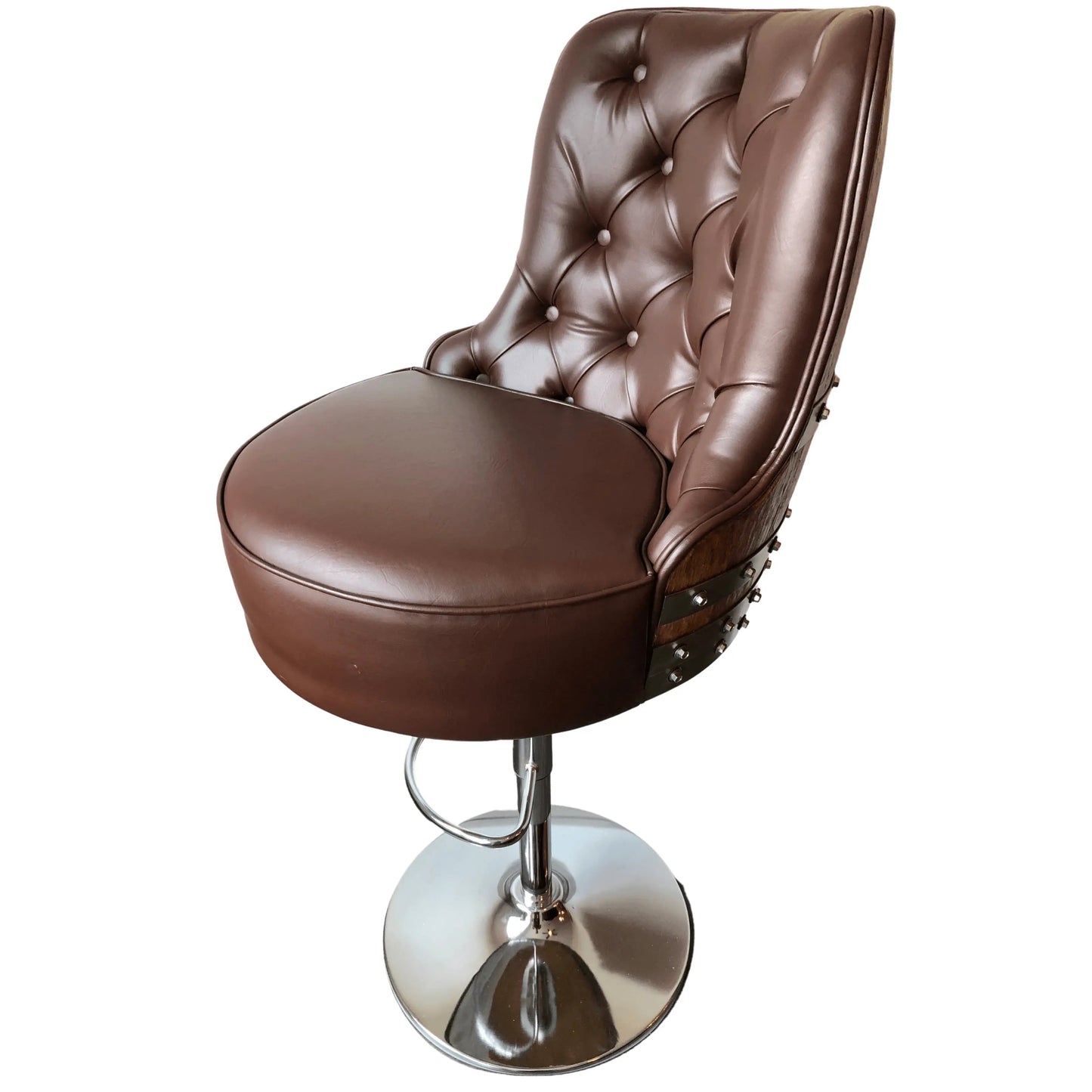 Luxury Oak Barrel Bar Stool