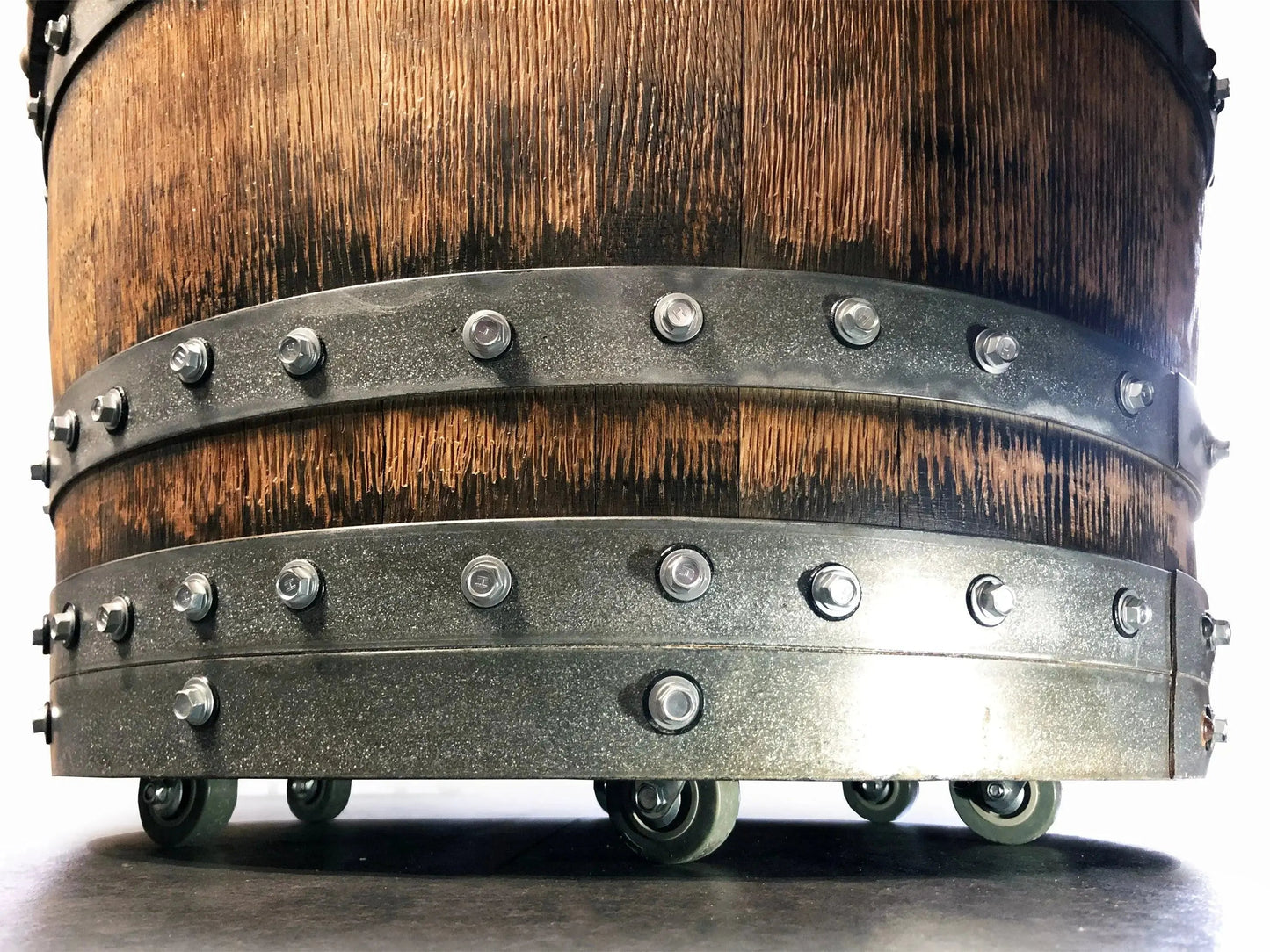 Dark Navy Blue Oak Barrel Chair