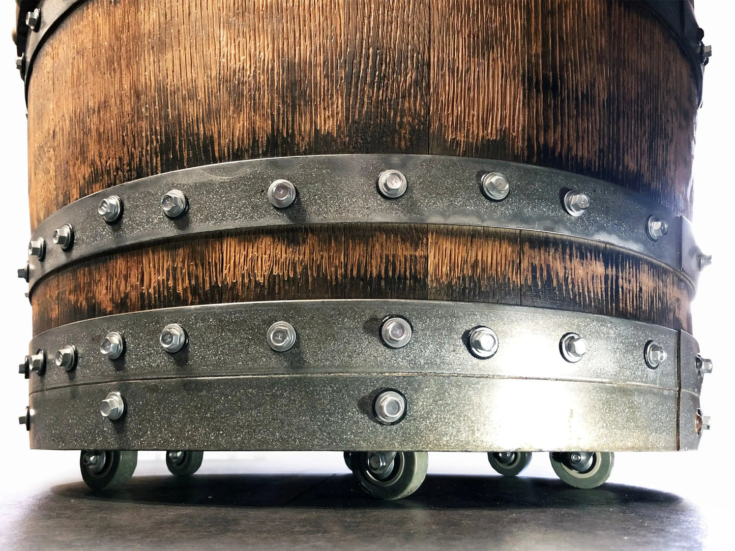 Checkered Black Oak Barrel Chair