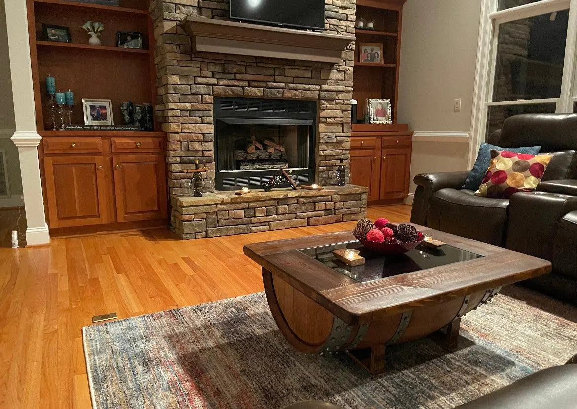 Dark Oak Whiskey Barrel Coffee Table