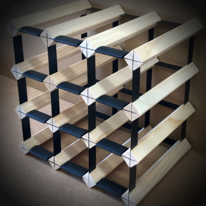 12 Bottle Timber Wine Rack – 3×3 Modular Wooden Wine Storage Rack