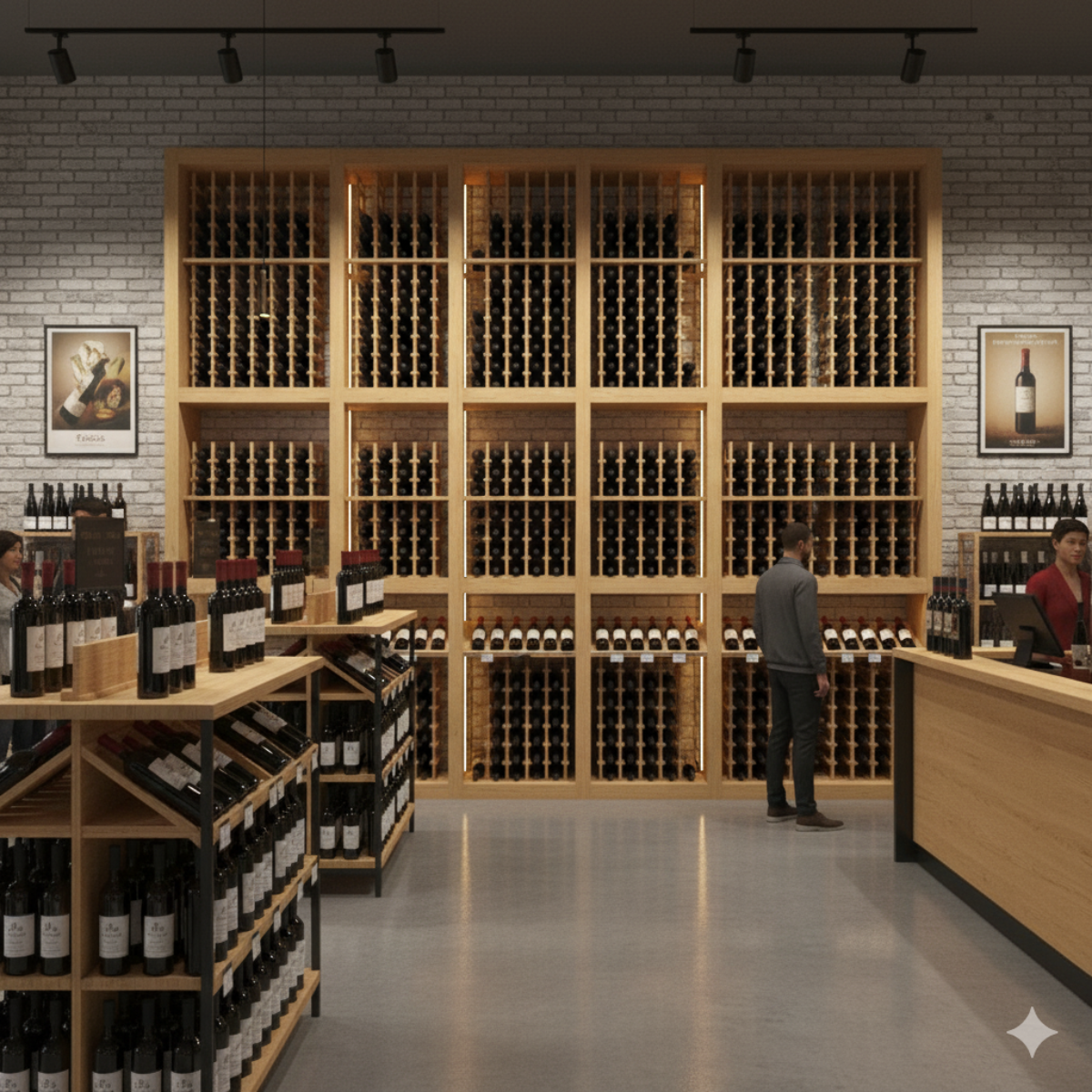 Pine Base Wine Rack 11 Column Custom Standard Bottle Storage