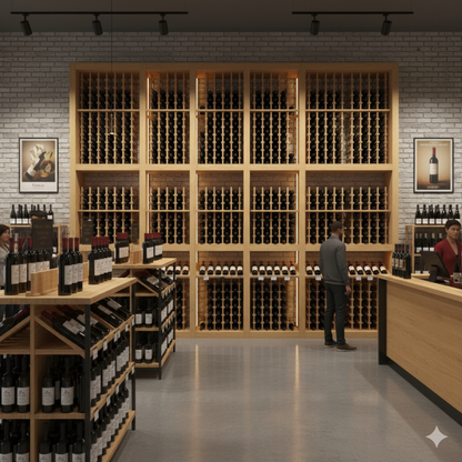 Pine Base Wine Rack 11 Column Custom Standard Bottle Storage