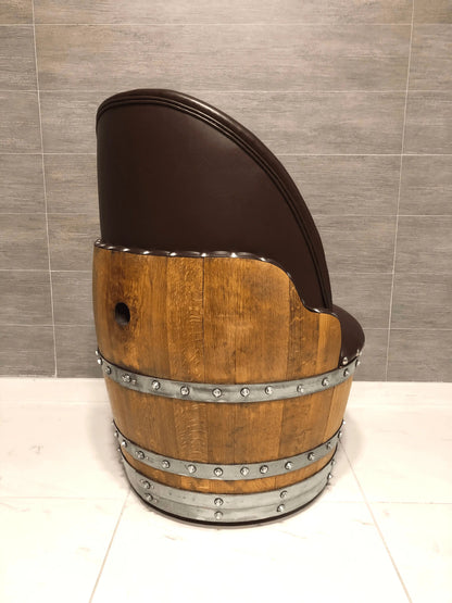 Rustic Whiskey Barrel Coffee Table Furniture Set