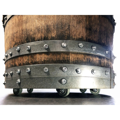 Rustic Whiskey Barrel Coffee Table Furniture Set