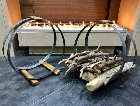 Wine Barrel Hoop Wood Baskets