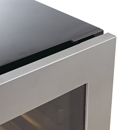 KingsBottle Tall Dual Zone Upright Wine Refrigerator – Large Capacity Wine Cooler with Low-E Glass Door