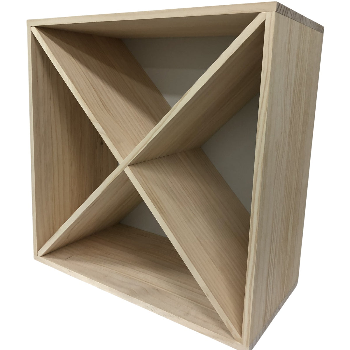 24 Bottle Cross Wine Cube – Compact Modular Wine Rack (18mm Thick Frame)