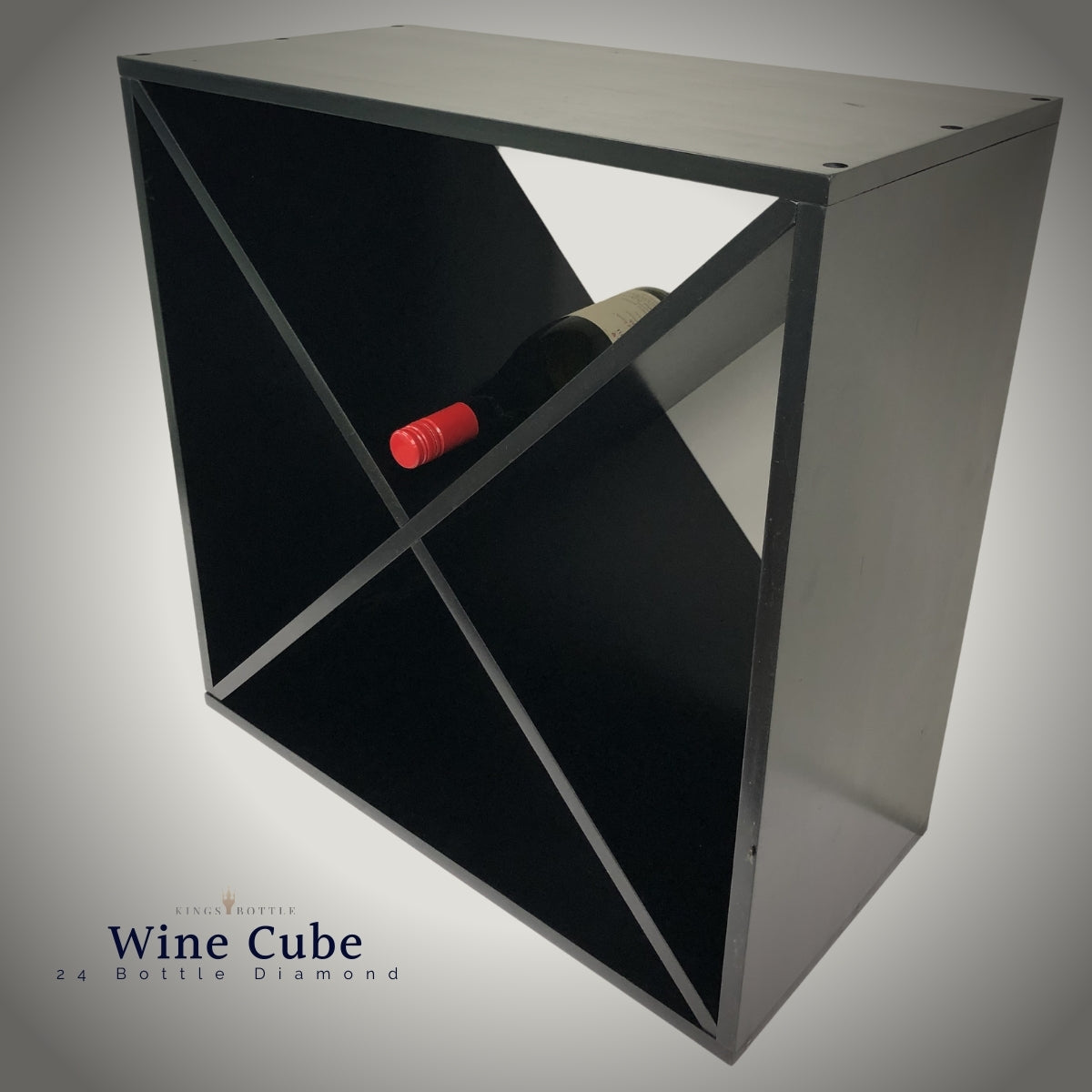 24 Bottle Cross Wine Cube – Compact Modular Wine Rack (18mm Thick Frame)