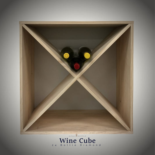 24 Bottle Cross Wine Cube – Compact Modular Wine Rack (18mm Thick Frame)