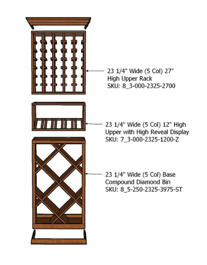 2 Foot Wine Cellar Storage System | 105 Bottle Capacity