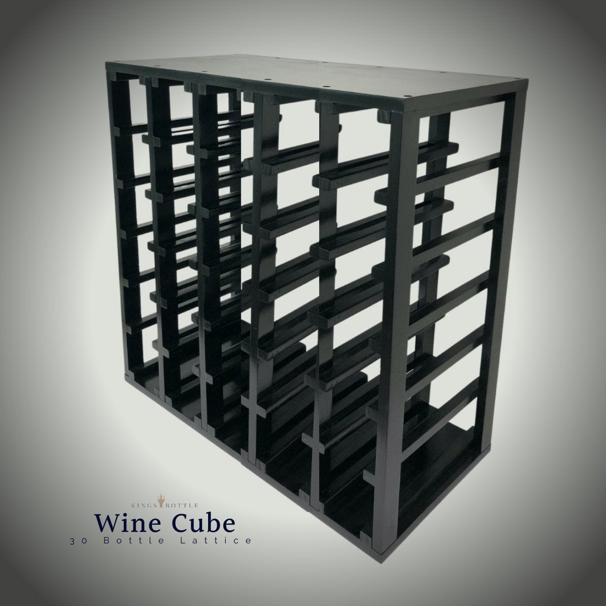 30 Bottle Lattice Wine Cube – Modular Wine Rack with 18mm Thick Frame