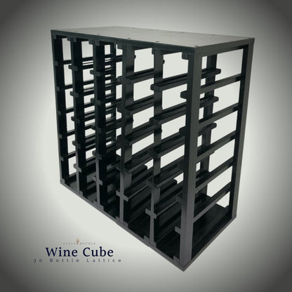 30 Bottle Lattice Wine Cube – Modular Wine Rack with 18mm Thick Frame