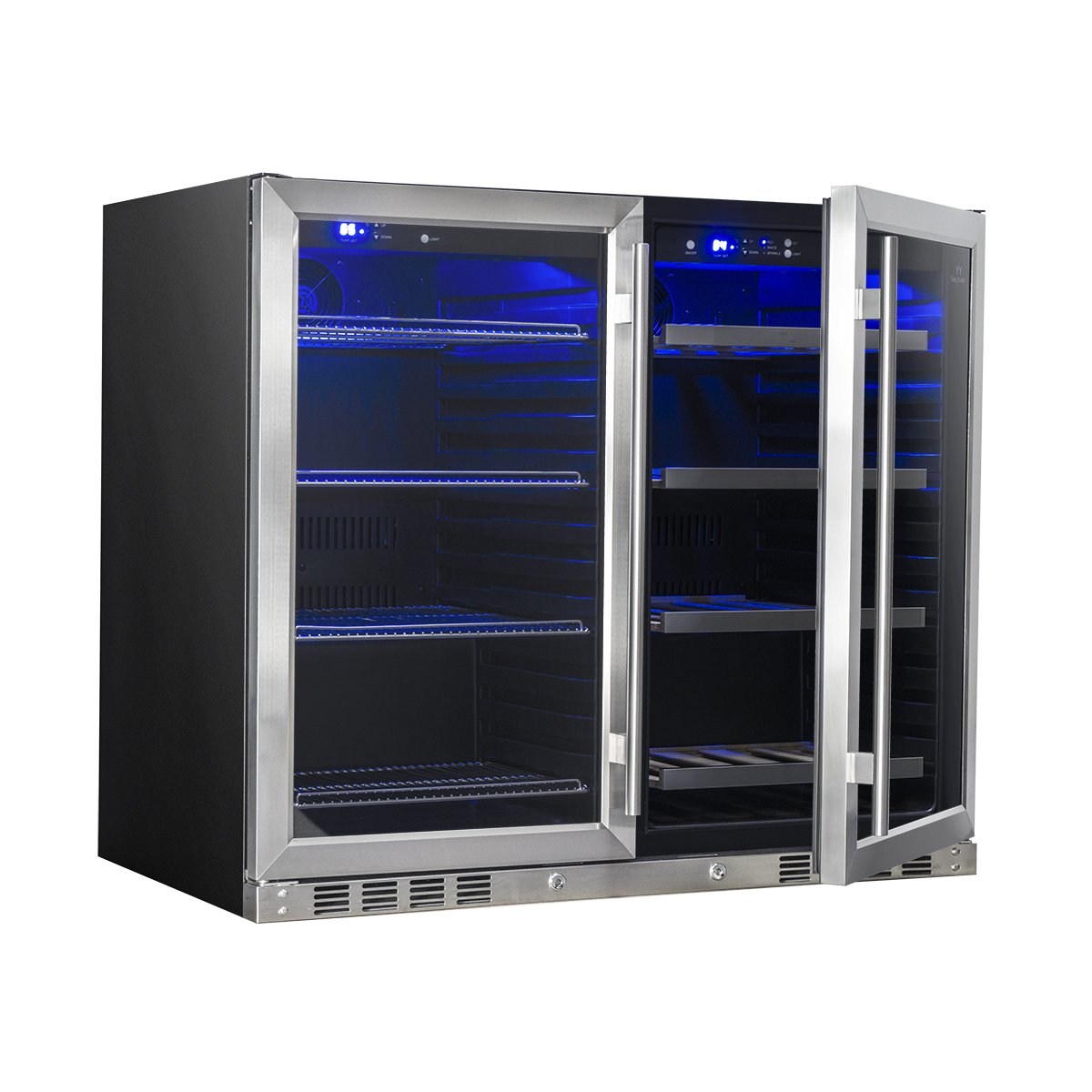KingsBottle 39" Dual Zone Wine & Beer Refrigerator – Under Counter Wine & Beverage Cooler