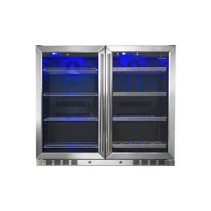 KingsBottle 39" Dual Zone Wine & Beer Refrigerator – Under Counter Wine & Beverage Cooler