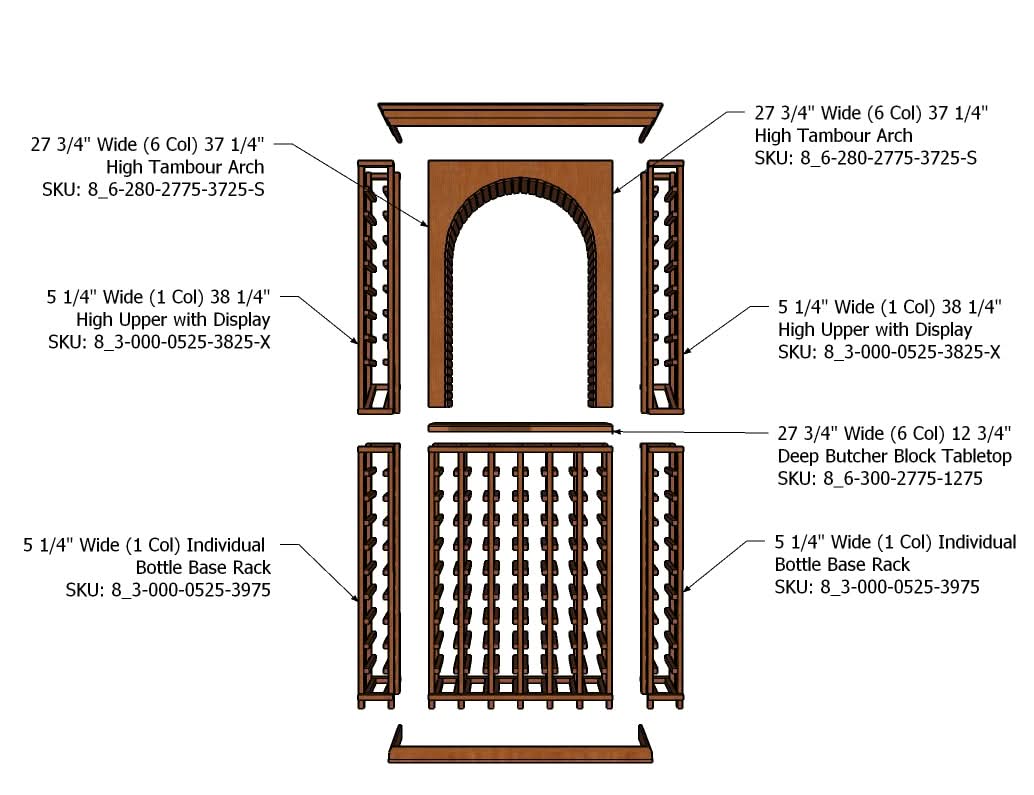 3 Foot Wine Cellar Storage System | 100 Bottle Capacity