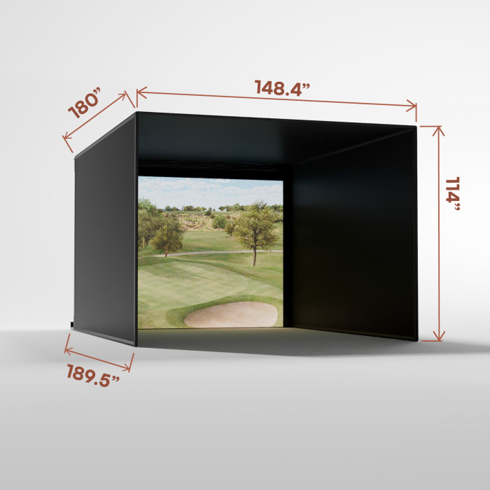 Carls Place Pro Golf Simulator Enclosure Kit with Impact Screen & Pipe Framing Kit