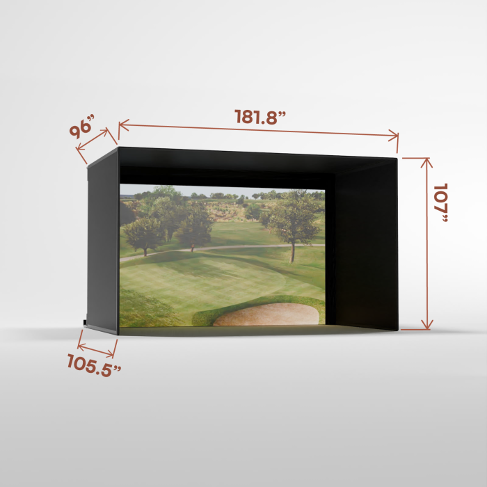 Carls Place Pro Golf Simulator Enclosure Kit with Impact Screen & Pipe Framing Kit