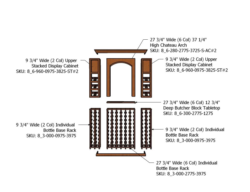 4 Foot Wine Cellar Storage System | 124 Bottle Capacity