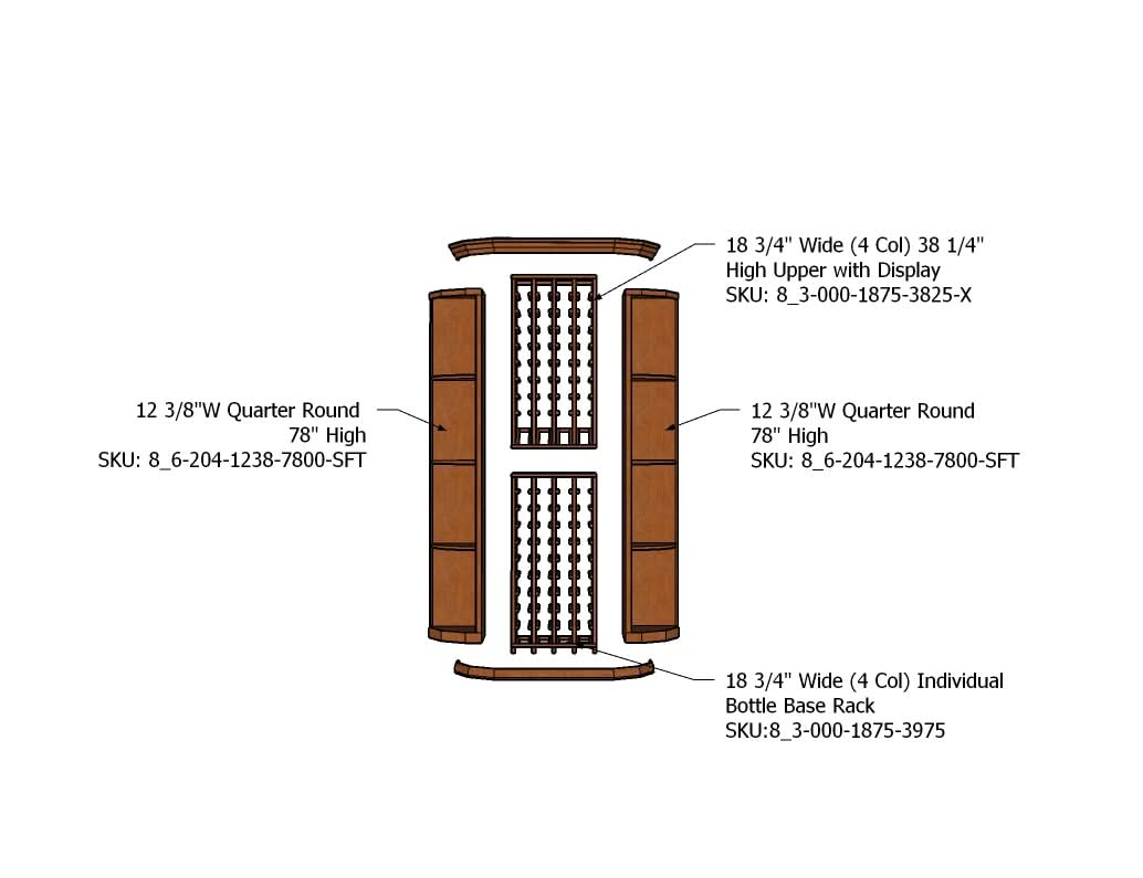 4 Foot Wine Cellar Storage System | 120 Bottle Capacity