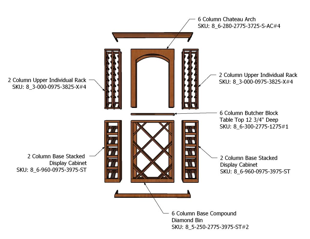 4 Foot Wine Cellar Storage System | 134 Bottle Capacity