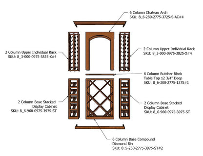 4 Foot Wine Cellar Storage System | 134 Bottle Capacity