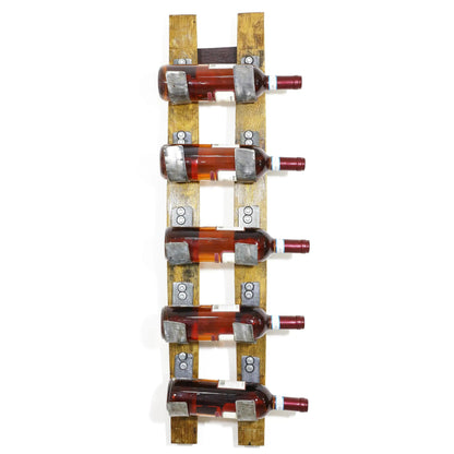 Wine Barrel Stave 5-Bottle Holder