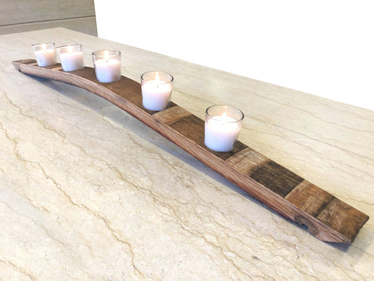 Whiskey Wine Barrel Stave Candle Holder