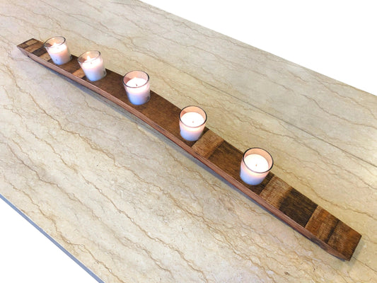 Whiskey Wine Barrel Stave Candle Holder