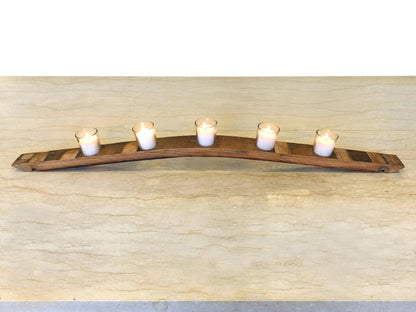 Whiskey Wine Barrel Stave Candle Holder
