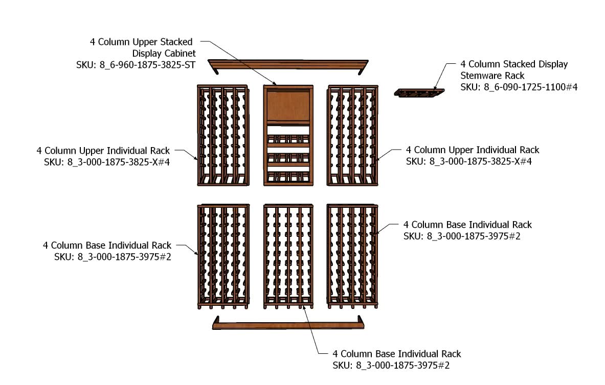 5 Foot Wine Cellar Storage System | 204 Bottle Capacity