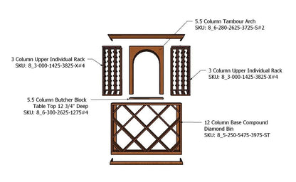 5 Foot Wine Cellar Storage System | 210 Bottle Capacity