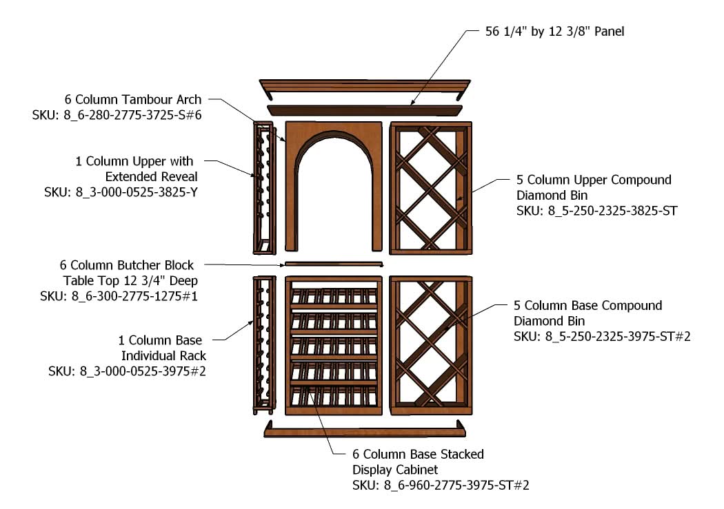 6 Foot Wine Cellar Storage System | 178 Bottle Capacity