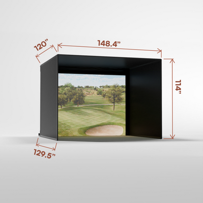 Carls Place Pro Golf Simulator Enclosure Kit with Impact Screen & Pipe Framing Kit