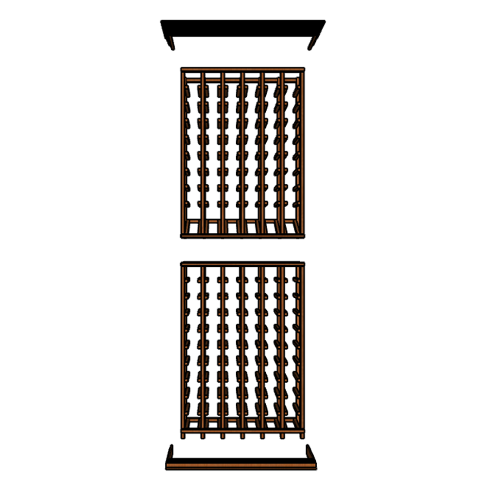 Multi Column Wine Racking System Customizable Bottle Storage with Presentation Row Display Holds 114 Bottles