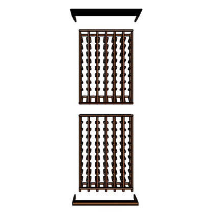 Multi Column Wine Racking System Customizable Bottle Storage with Presentation Row Display Holds 114 Bottles