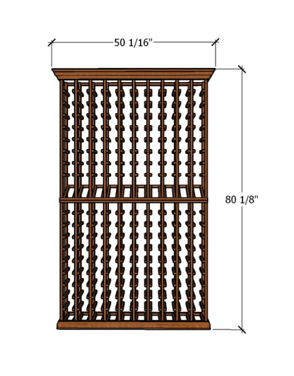Multi Column Wine Racking System Customizable Bottle Storage with Presentation Row Display Holds 190 Bottles