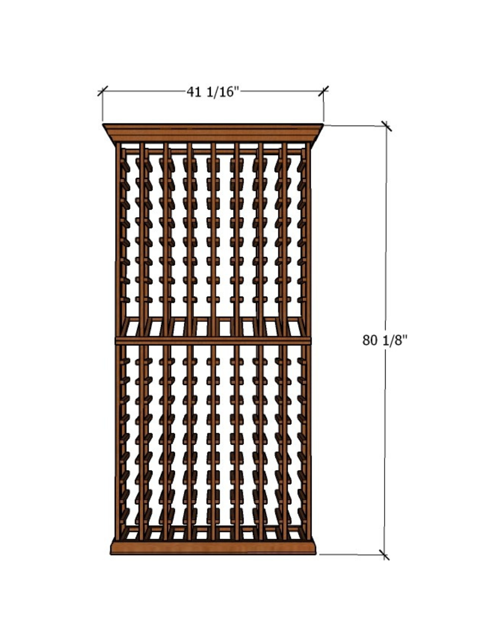 Multi Column Wine Racking System Customizable Bottle Storage with Presentation Row Display Holds 152 Bottles