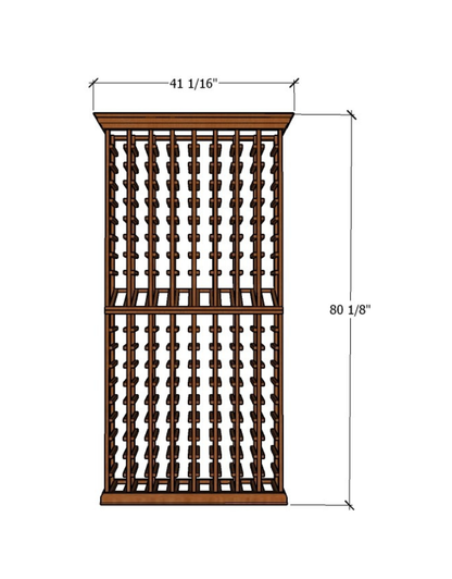 Multi Column Wine Racking System Customizable Bottle Storage with Presentation Row Display Holds 152 Bottles